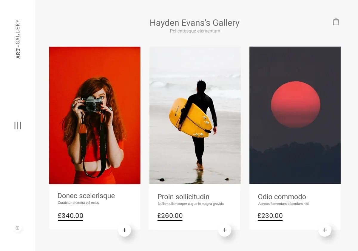 Studio portfolio layout